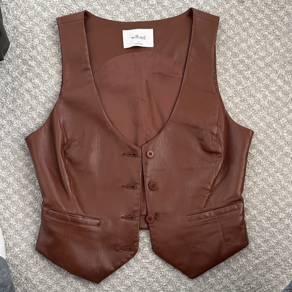 Wilfred Chocolate Leather Vest